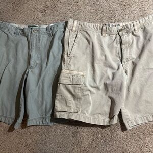 Eddie Bauer Men’s Size 40 Lot Of 2 Cargo Shorts E.B. 20 Pockets Khaki
